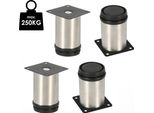 Clanmacy Set Di 4 Gambe Per Mobili Set Di Gambe Per Tavoli Gambe Per Divani Gambe Per Mobili Supporti Per Divani Gambe Per Armadi Gambe Per Mobili Gambe In Acciaio Inox 100 Mm