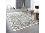 Tappeto Orientale In Lana Morbido E Di Facile Manutenzione Con Motivo Vintage Per Soggiorno E Camera Da Letto In Grigio - 200 X 290 Cm
