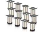 Aopunly Set Di 12 Gambe Per Mobili Set Di Gambe Per Tavoli Gambe Per Divani Gambe Per Mobili Supporti Per Letti Gambe Per Divani Gambe Per Armadietti Gambe Per Mobili Gambe In Acciaio Inox 100Mm