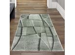 Tappeto Da Salotto Moderno Elegante, Di Facile Manutenzione E Resistente Con Motivo Geometrico In Verde Dimensioni - 80 X 150 Cm