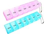 Portapillole Da 2 Pezzi, Portapillole Portatile Da Viaggio Portapillole Da 7 Giorni Con Scomparti Per Farmaci E Integratori Alimentari,