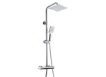 Joho Acciaio Inox Miscelatore Fori Muro Regolabili Colonna Doccia Rubinetto Termostatico Set Doccia A Pioggia Soffione Doccetta Mano Quadrato 20X 20Cm
