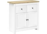 Homcom Credenza Da Cucina Con 2 Cassetti, Doppia Anta Con Chiusura Ammortizzata, Ripiano Regolabile, Mobile Moderno Per Soggiorno, Camera Da Letto 79 X 35 X 80 Cm Bianco