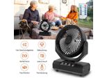 Ventilatore Da Tavolo Bettizia, Ventilatore Da Campeggio, Ricaricabile, Batteria 20000Mah, 4 Velocità, Con Telecomando, Luce Led E Gancio, Per Esterni, Tenda, Nero