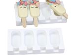 Stampo Per Gelato In Silicone 2 Pezzi + Bastoncini