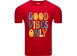 Diarbo T-Shirt Da Uomo Con Stampa Divertente Only Good Mood Rosso Taglia M