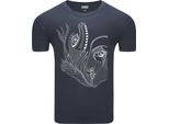 Diarbo T-Shirt Da Uomo Con Stampa Astratta Di Volto E Mano Surreale Grigio Scuro Taglia L