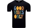 Diarbo T-Shirt Da Uomo Con Stampa Divertente Only Good Mood Nero Taglia M