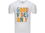 Diarbo T-Shirt Da Uomo Con Stampa Divertente Only Good Mood Bianco Taglia Xs