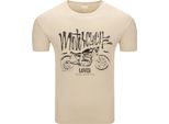 Diarbo T-Shirt Da Uomo Con Stampa Amante Moto Amante Moto Beige Taglia Xxl