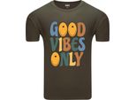 Diarbo T-Shirt Da Uomo Con Stampa Divertente Only Good Mood Verde Taglia M