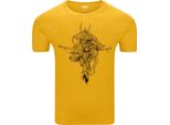 Diarbo Maglietta Da Uomo Con Stampa Motivo Giapponese Scimmia Samurai Giallo Taglia L