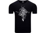Diarbo Maglietta Da Uomo Con Stampa Motivo Giapponese Scimmia Samurai Nero Taglia Xxl