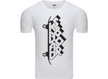 Diarbo T-Shirt Da Uomo Con Stampa Skateboard Tipografia Bianca Taglia Xxl