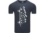 Diarbo T-Shirt Da Uomo Con Stampa Skateboard Tipografia Grigio Scuro Taglia Xxl