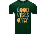 Diarbo T-Shirt Da Uomo Con Stampa Divertente Only Good Mood Verde Scuro Taglia Xl