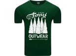 Diarbo T-Shirt Uomo Con Stampa Amante Della Natura Foresta Invernale Verde Scuro Taglia M