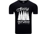 Diarbo T-Shirt Uomo Con Stampa Amante Della Natura Foresta Invernale Nero Taglia M