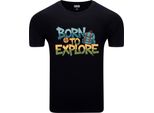 T-Shirt Da Uomo Diarbo Con Stampa Amante Della Natura Born To Explore Nera Taglia S