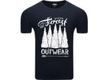 T-Shirt Da Uomo Diarbo Con Stampa Amante Della Natura Foresta Invernale Blu Scuro Taglia L