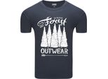 Diarbo T-Shirt Uomo Con Stampa Amante Della Natura Foresta Invernale Grigio Scuro Taglia M