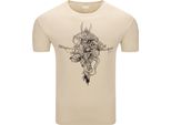 Diarbo Maglietta Da Uomo Con Stampa Giapponese Scimmia Samurai Beige Taglia L