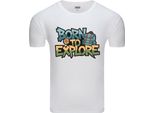 T-Shirt Da Uomo Diarbo Con Stampa Amante Della Natura Born To Explore Bianca Taglia S