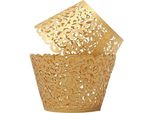 Pirottini Per Muffin Golden Striped 10 Pz