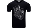 T-Shirt Da Uomo Diarbo Con Stampa Astratta Di Volto E Mano Surreale Nera Taglia Xxxl