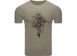 Diarbo Maglietta Da Uomo Con Stampa Motivo Giapponese Scimmia Samurai Khaki Taglia L