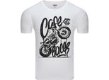 T-Shirt Diarbo Da Uomo Con Stampa Amante Dei Motori Café Racer Bianca Taglia Xl
