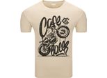 T-Shirt Diarbo Da Uomo Con Stampa Amante Dei Motori Café Racer Beige Taglia Xl