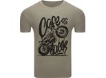 T-Shirt Diarbo Da Uomo Con Stampa Amante Dei Motori Café Racer Khaki Taglia Xl