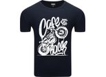 T-Shirt Da Uomo Diarbo Con Stampa Amante Dei Motori Café Racer Blu Scuro Taglia Xl