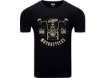 T-Shirt Da Uomo Diarbo Con Stampa Moto Personalizzata Nera Taglia Xxl