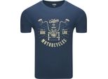 T-Shirt Da Uomo Diarbo Con Stampa Moto Personalizzata Blu Taglia Xxl
