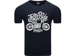 T-Shirt Da Uomo Diarbo Con Stampa Amante Dei Motori Einfach Fahren Blu Scuro Taglia L