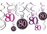Amscan - Swirl - Decorazione Da Appendere "Sparkling Celebration"", 80. Confezione Da 12 - Carta, Cartone, Foglio, Plastica SG38719 (Taglia Unica) (Rosa)"
