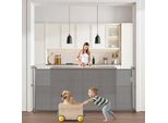 Cancelletto Per Bambini Estensibile 87 Cm - Cancelletto Di Sicurezza Retrattile Per Animali Domestici - Cancelletto Per Bambini Grigio
