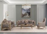 Casa Padrino Set Di Mobili Da Salotto In Stile Barocco Grigio / Oro - Mobili Barocchi