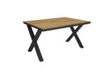 Tavolo Da Pranzo, 140X90X74Cm, Per 6 Persone, Tavolo Cucina, Rovere E Nero