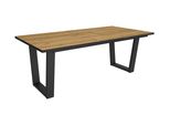 Tavolo Da Pranzo, 194X90X74Cm, Per 10 Persone, Tavolo Cucina, Rovere E Nero