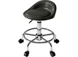 Fortuna Lai Sgabello Con Rotelle Regolabile In Altezza Con Schienale Sgabello Girevole 59-75 Cm Sgabello Da Lavoro Girevole A 360° Sgabello Sgabello Da Ufficio Per Ufficio Salone Massaggio Spa Nero