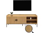Porta Tv HWC-O39, Lavagna Tv Tavolino Tv Cassettiera Tv, Mdf Melaminico 56X150X40Cm ~ Naturale