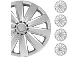 4X Coprimozzi Copriruota 16 Pollici Argento