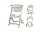 Seggiolone In Legno Kinderkraft Enock 2In1, Cresce Con Il Bambino, Ergonomico, Regolabile, Da 6 Mesi A 35 Kg, Beige