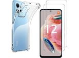 Custodia Antiurto Per Xiaomi Redmi Note 12 4G E 2 Protezioni In Vetro Temperato Per Lo Schermo Phonillico