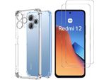 Custodia Antiurto Per Xiaomi Redmi 12 4G E 2 Protezioni In Vetro Temperato Per Lo Schermo Phonillico