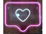 Luce Led Neon, Applique Decorativa, Discorso A Cuore Rosa Bianco, Circa 34 X 28 Cm