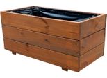 Fioriera In Legno Fioriera Per Giardino Terrazzo Cassetta In Legno Fioriera In Legno Impregnata D26 (Teak, 60 X 30 X 29 Cm)